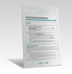 Attestation d'entretien : Installation thermodynamique de 4 à 70 KM de PROFEEL - Miniature Page 1