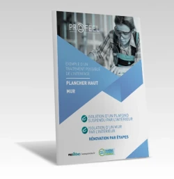 Calepin Interface | Plafond suspendu et mur isolé par l'intérieur (ITI) avec solives perpendiculaires - Rénovation par étapes de PROFEEL - Miniature Page 1