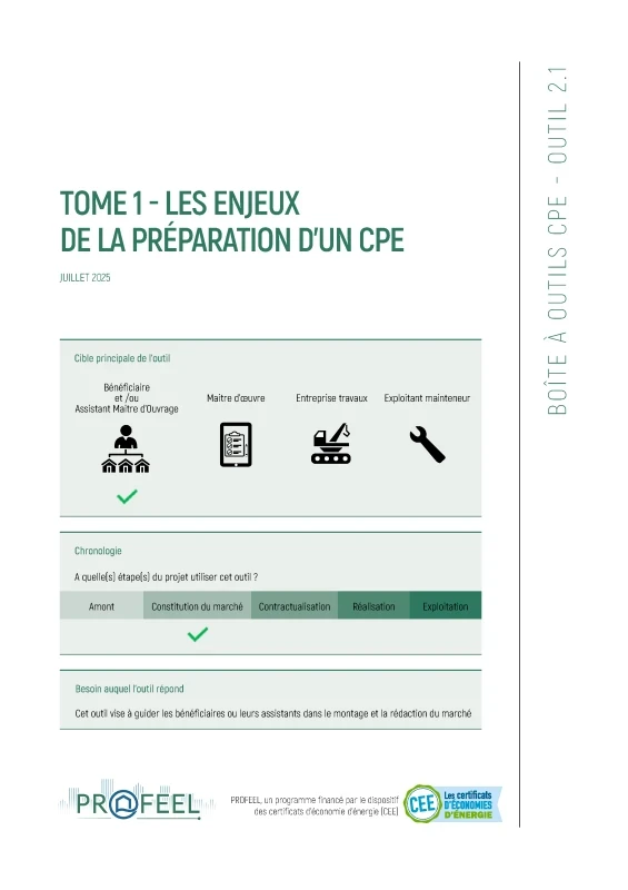 Guide de préparation du marché - tome 1 - Comprendre les enjeux de préparation d'un CPE de PROFEEL - Miniature Page 1