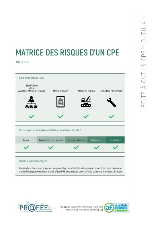 Matrice des risques d'un CPE de PROFEEL - Miniature Page 1