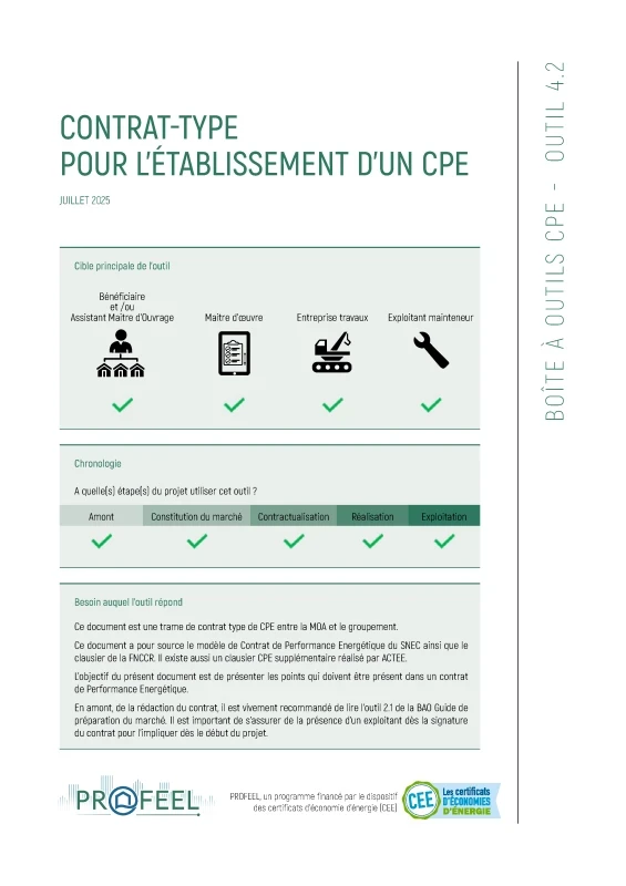 Contrat-type pour l'établissement d'un CPE de PROFEEL - Page 1 Contrat-type pour l'établissement d'un CPE de PROFEEL - Miniature Page 1