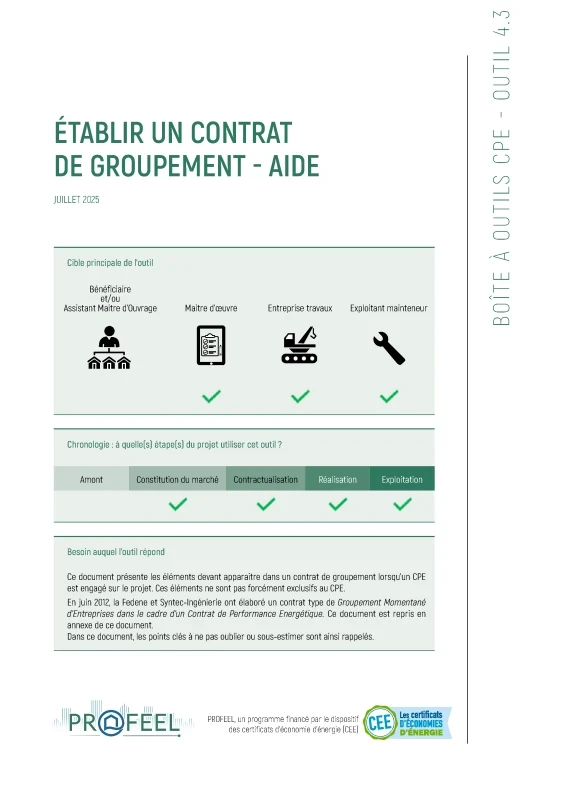 Etablir un contrat de groupement pour un CPE – Aide de PROFEEL - Page 1 Etablir un contrat de groupement pour un CPE – Aide de PROFEEL - Miniature Page 1