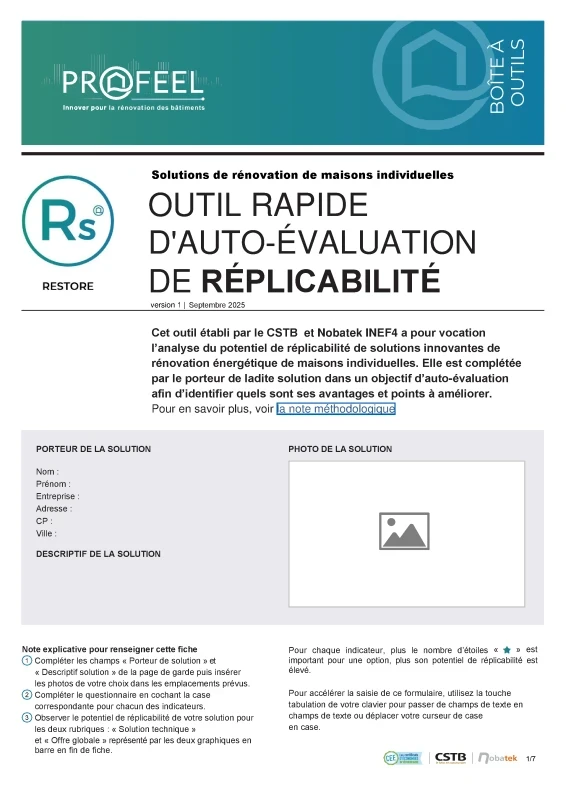 Autodiagnostic de réplicabilité - Outil rapide d'auto-évaluation de PROFEEL - Page 1 Autodiagnostic de réplicabilité - Outil rapide d'auto-évaluation de PROFEEL - Miniature Page 1