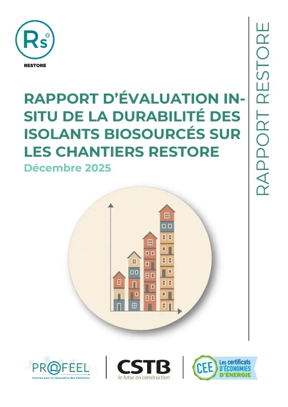 Rapport d'évaluation in-situ de la durabilité des isolants biosourcés sur les chantiers RESTORE de PROFEEL - Page 1 Rapport d'évaluation in-situ de la durabilité des isolants biosourcés sur les chantiers RESTORE de PROFEEL - Miniature Page 1
