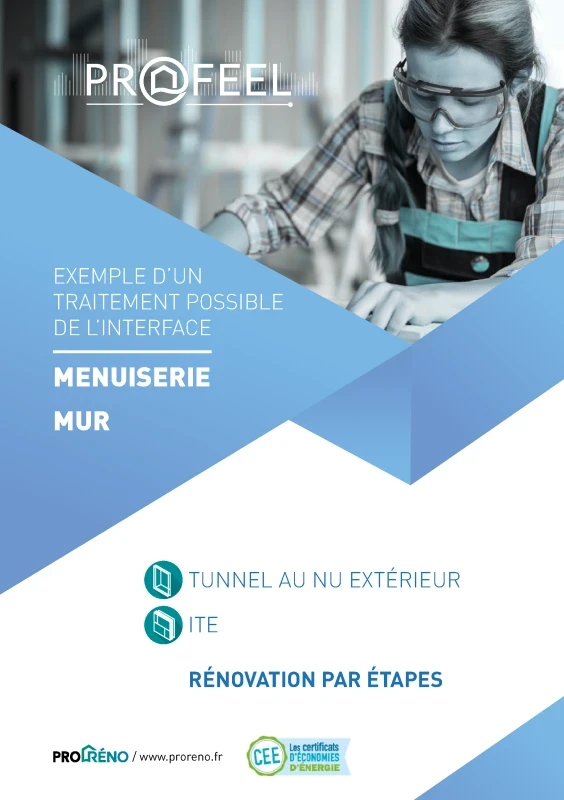 Jonction menuiserie en tunnel au nu extérieur et mur isolé par l’extérieur en ITE – calepin PROFEEL INTERFACES.