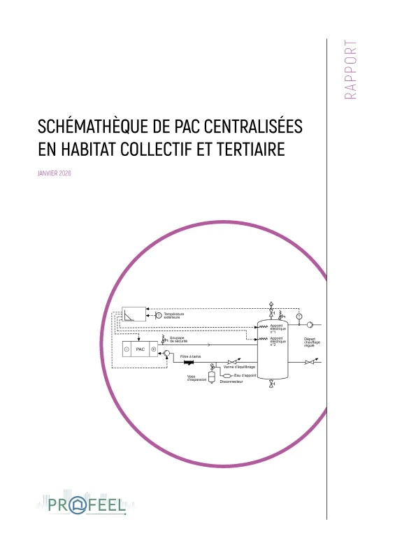 Rapport | Schématèque de PAC centralisées en habitat collectif et tertiaire de PROFEEL - Miniature Page 1