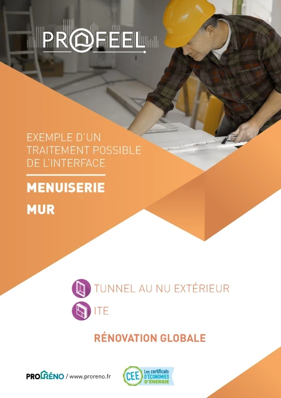 Jonction menuiserie en tunnel au nu extérieur et mur isolé par l’extérieur en ITE – Rénovation globale – calepin PROFEEL INTERFACES