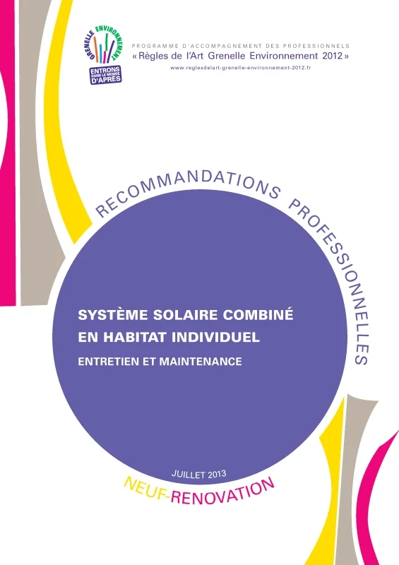 Systèmes solaires combinés en habitat individuel - Entretien et maintenance de PROFEEL - Page 1