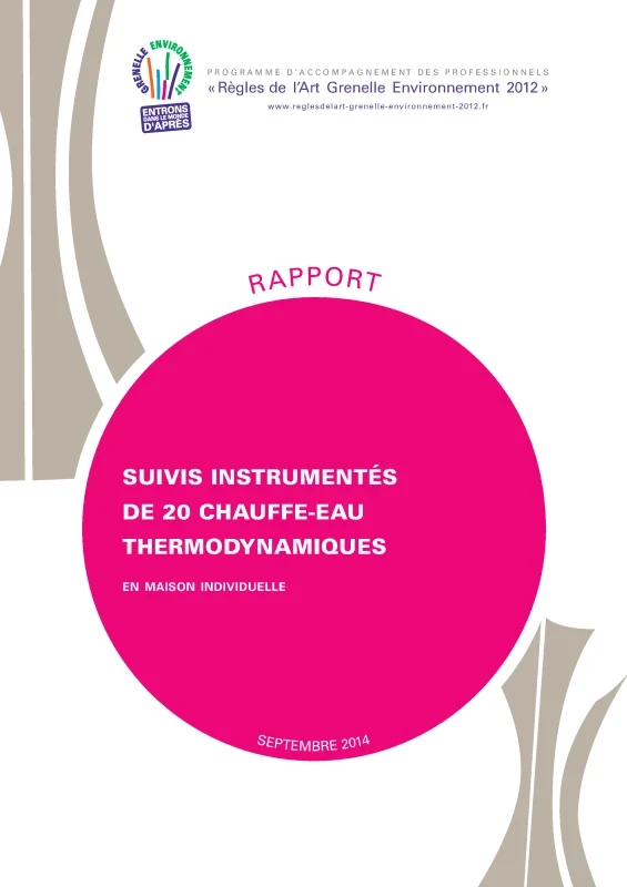 Suivis instrumentés de 20 chauffe-eau thermodynamiques en maison individuelle de PROFEEL - Page 1 Suivis instrumentés de 20 chauffe-eau thermodynamiques en maison individuelle de PROFEEL - Page 1
