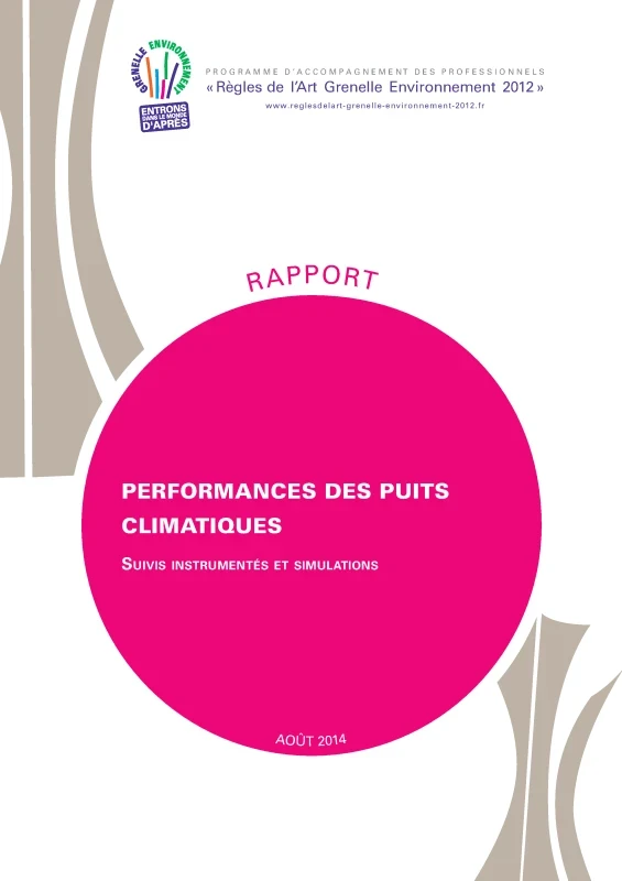 Performances des puits climatiques - Suivis instrumentés et simulations de PROFEEL - Page 1 Performances des puits climatiques - Suivis instrumentés et simulations de PROFEEL - Page 1