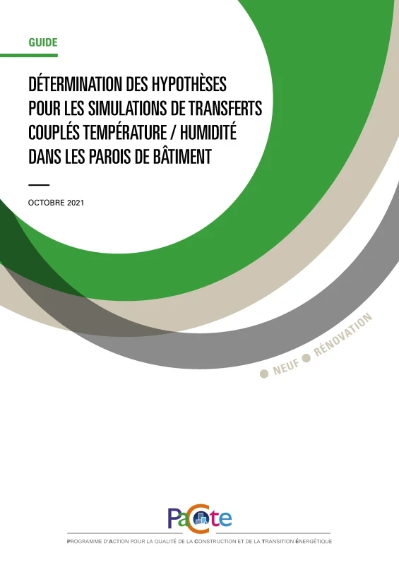 Détermination des hypothèses pour les simulations de transferts couplés température / humidité dans les parois de bâtiment de PROFEEL - Page 1