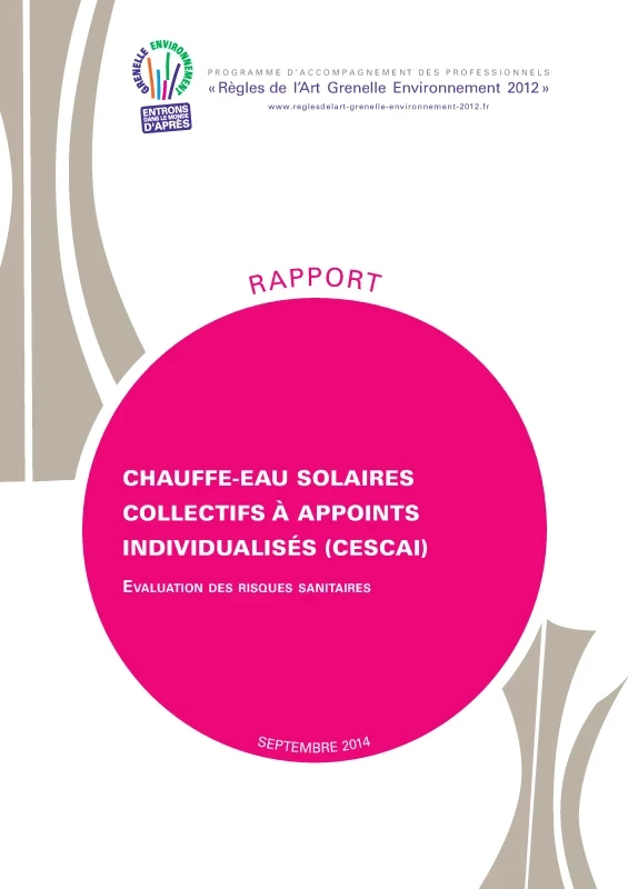 Chauffe-eau solaires collectifs à appoints individualisés (cescai) - Les risques sanitaires et de brûlure de PROFEEL - Page 1 Chauffe-eau solaires collectifs à appoints individualisés (cescai) - Les risques sanitaires et de brûlure de PROFEEL - Page 1