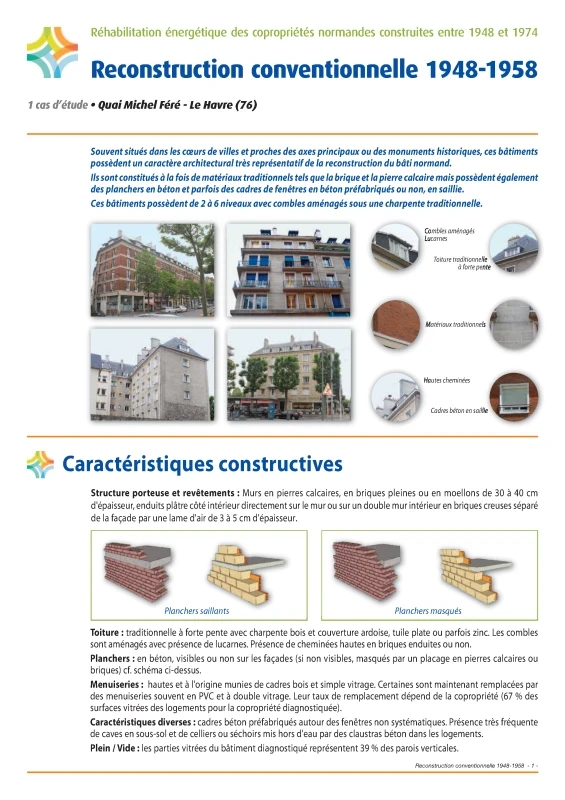 Réhabilitation énergétique des copropriétés normandes construites entre 1948 et 1974 - Reconstruction conventionnelle 1948-1958 de PROFEEL - Page 1 Réhabilitation énergétique des copropriétés normandes construites entre 1948 et 1974 - Reconstruction conventionnelle 1948-1958 de PROFEEL - Page 1