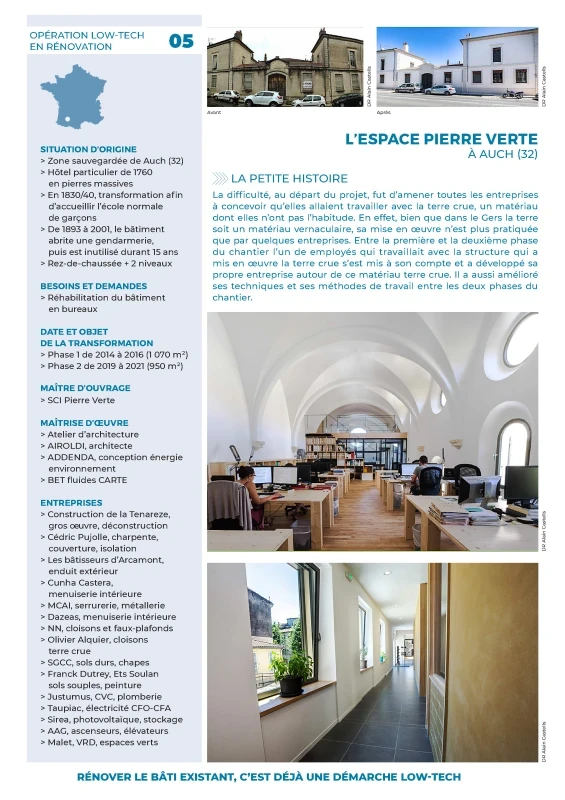 Fiche d'opération LowTech - Espace Pierre Verte de PROFEEL - Page 1