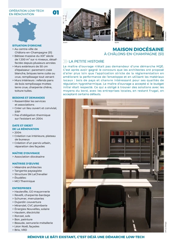 Fiche d'opération LowTech - Maison diocésaine de PROFEEL - Page 1