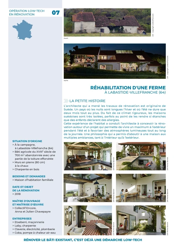 Fiche d'opération LowTech - Réhabilitation ferme de PROFEEL - Page 1 Fiche d'opération LowTech - Réhabilitation ferme de PROFEEL - Page 1