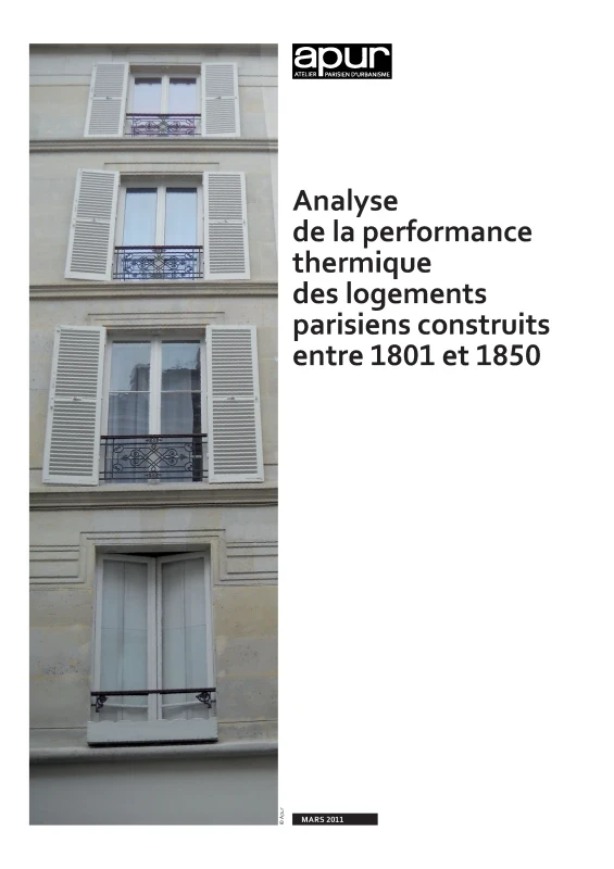 Analyse de la performance thermique des logements parisiens construits entre 1801 et 1850 de PROFEEL - Page 1 Analyse de la performance thermique des logements parisiens construits entre 1801 et 1850 de PROFEEL - Page 1