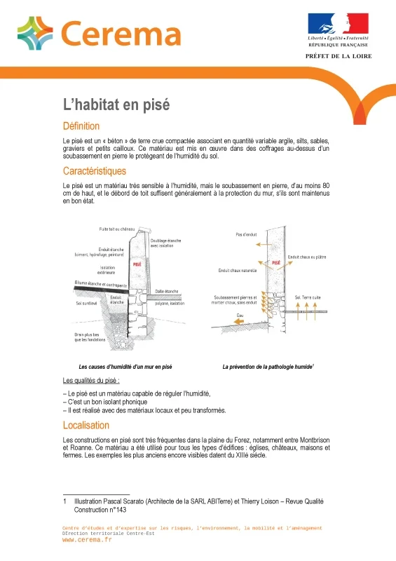 La rénovation du bâti ancien : l'habitat en pisé de PROFEEL - Page 1