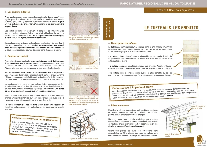 Référentiel technique "Un bâti en tuffeau pour aujourd'hui" - Le tuffeau et les enduits de PROFEEL - Page 1