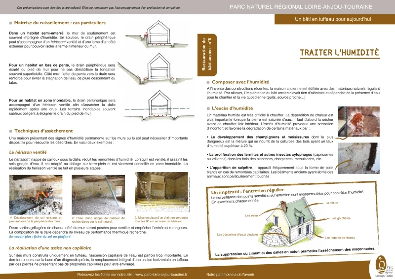 Référentiel technique "Un bâti en tuffeau pour aujourd'hui" - Traiter l'humidité de PROFEEL - Page 1