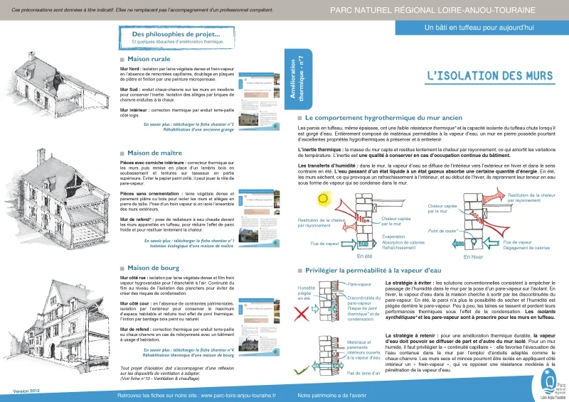 Référentiel technique "Un bâti en tuffeau pour aujourd'hui" - L'isolation des murs de PROFEEL - Page 1