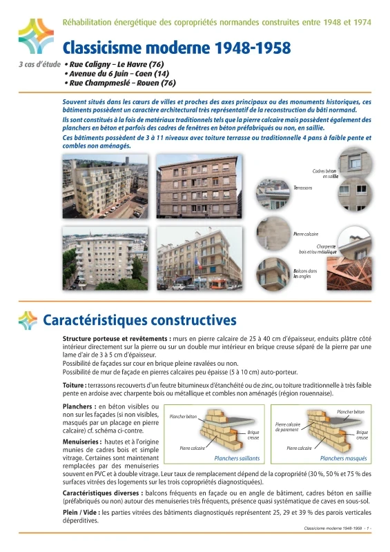 Réhabilitation énergétique des copropriétés normandes construites entre 1948 et 1974 - Classicisme moderne 1948-1958 de PROFEEL - Page 1