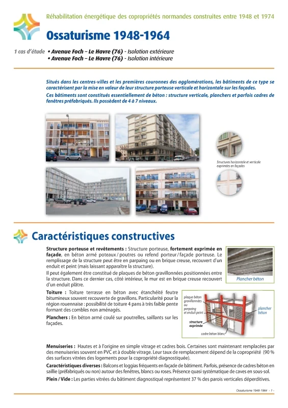 Réhabilitation énergétique des copropriétés normandes construites entre 1948 et 1974 - Ossaturisme 1948-1964 de PROFEEL - Page 1
