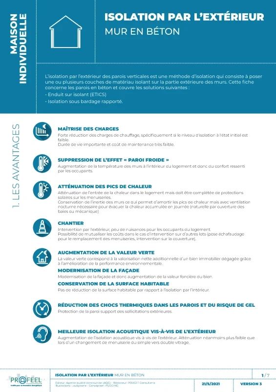 Fiche Solution PROFEEL - Maison individuelle - ITE sur mur béton de PROFEEL - Page 1 Fiche Solution PROFEEL - Maison individuelle - ITE sur mur béton de PROFEEL - Page 1