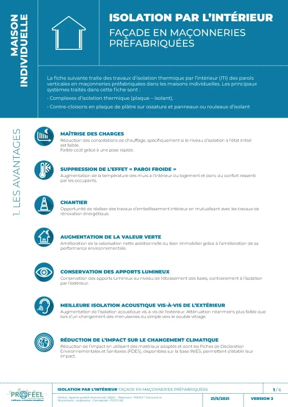 Fiche Solution PROFEEL - Maison individuelle - ITI sur maçonneries préfabriquées de PROFEEL - Page 1 Fiche Solution PROFEEL - Maison individuelle - ITI sur maçonneries préfabriquées de PROFEEL - Page 1