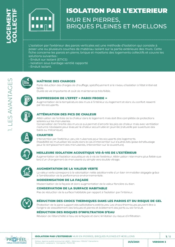 Fiche Solution PROFEEL - Logement collectif - ITE sur mur pierres, briques pleines et moellons de PROFEEL - Page 1