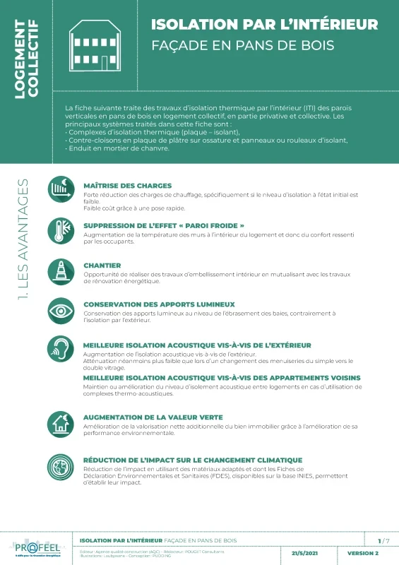 Fiche Solution PROFEEL - Logement collectif - ITI sur mur pans de bois de PROFEEL - Page 1