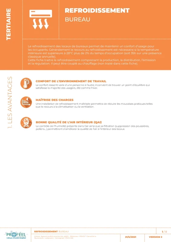 Fiche Solution PROFEEL - Bureaux - Refroidissement des locaux de PROFEEL - Page 1 Fiche Solution PROFEEL - Bureaux - Refroidissement des locaux de PROFEEL - Page 1