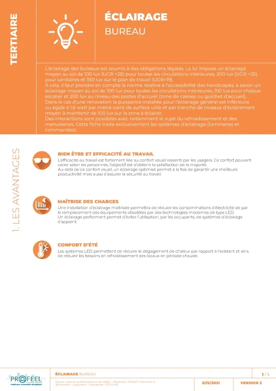 Fiche Solution PROFEEL - Bureaux - Système d'éclairage de PROFEEL - Page 1 Fiche Solution PROFEEL - Bureaux - Système d'éclairage de PROFEEL - Page 1