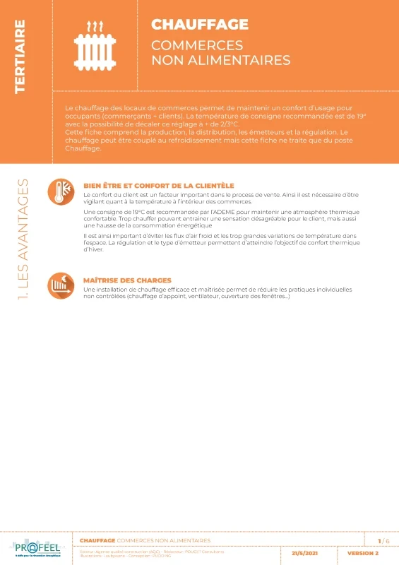 Fiche Solution PROFEEL - Commerces non alimentaires - Installation de chauffage de PROFEEL - Page 1 Fiche Solution PROFEEL - Commerces non alimentaires - Installation de chauffage de PROFEEL - Page 1