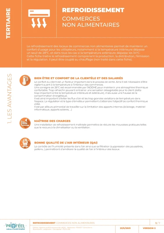 Fiche Solution PROFEEL - Commerces non alimentaires - Refroidissement des locaux de PROFEEL - Page 1