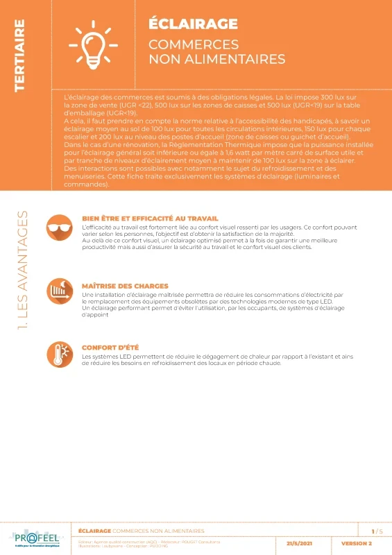 Fiche Solution PROFEEL - Commerces non alimentaires - Système d'éclairage de PROFEEL - Page 1