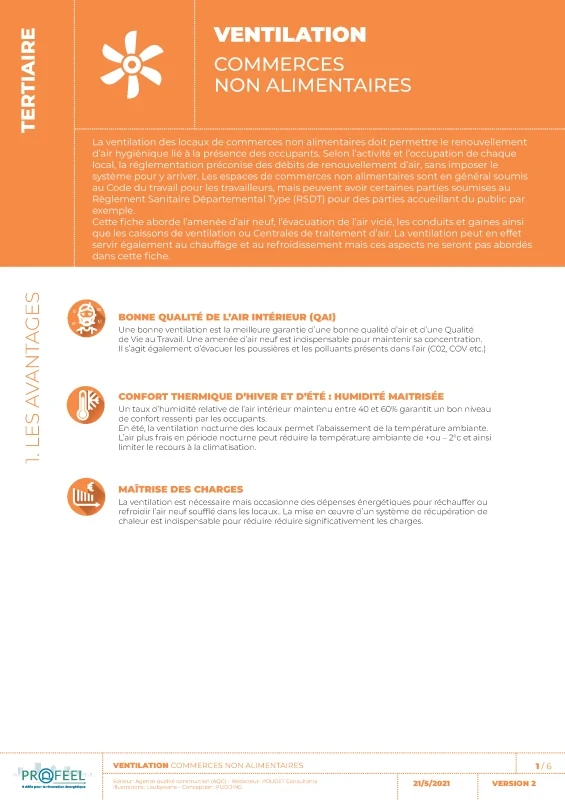 Fiche Solution PROFEEL - Commerces non alimentaires - Ventilation des locaux de PROFEEL - Page 1 Fiche Solution PROFEEL - Commerces non alimentaires - Ventilation des locaux de PROFEEL - Page 1