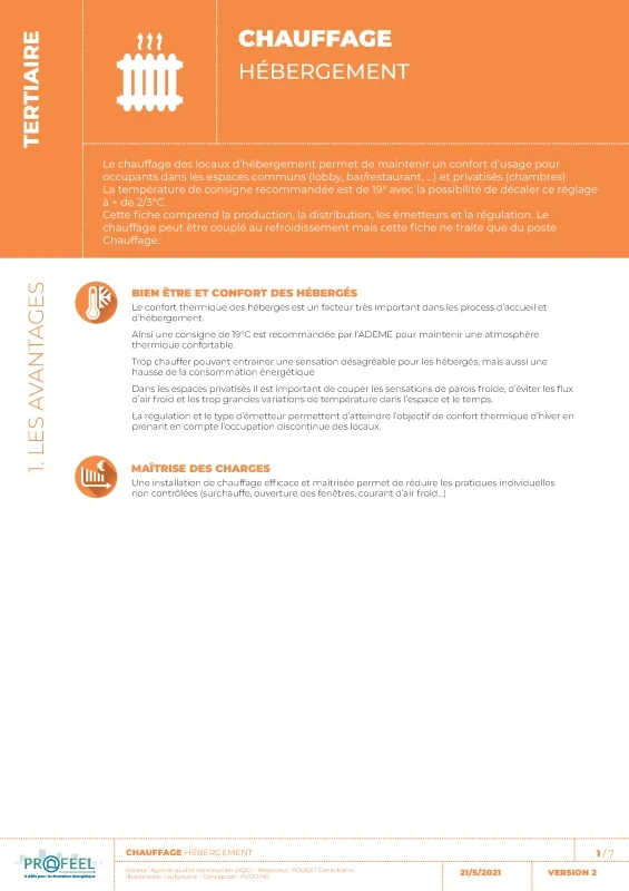 Fiche Solution PROFEEL - Hébergement - Installation de chauffage de PROFEEL - Page 1