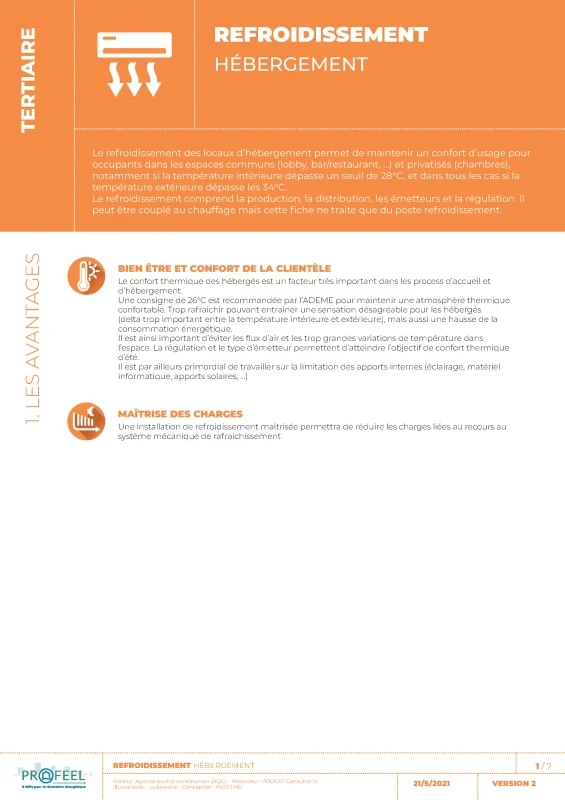 Fiche Solution PROFEEL - Hébergement - Refroidissement des locaux de PROFEEL - Page 1