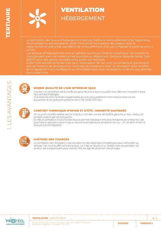 Fiche Solution PROFEEL - Hébergement - Ventilation des locaux de PROFEEL - Page 1 Fiche Solution PROFEEL - Hébergement - Ventilation des locaux de PROFEEL - Page 1