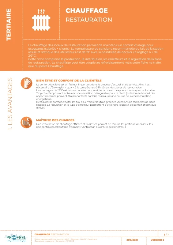 Fiche Solution PROFEEL - Restauration - Installation de chauffage de PROFEEL - Page 1