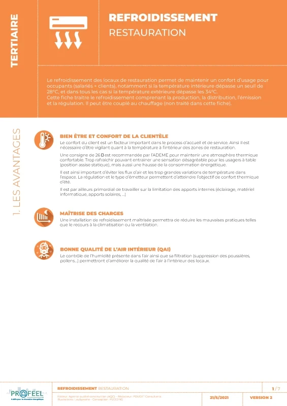 Fiche Solution PROFEEL - Restauration - Refroidissement des locaux de PROFEEL - Page 1