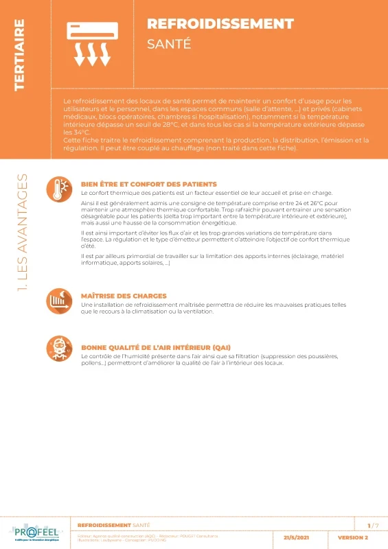 Fiche Solution PROFEEL - Locaux Santé - Refroidissement des locaux de PROFEEL - Page 1 Fiche Solution PROFEEL - Locaux Santé - Refroidissement des locaux de PROFEEL - Page 1