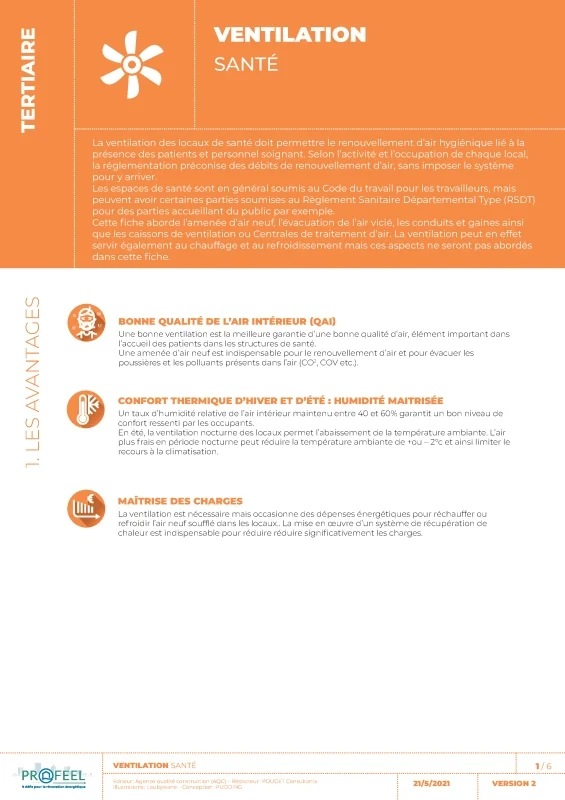 Fiche Solution PROFEEL - Locaux Santé - Ventilation des locaux de PROFEEL - Page 1 Fiche Solution PROFEEL - Locaux Santé - Ventilation des locaux de PROFEEL - Page 1