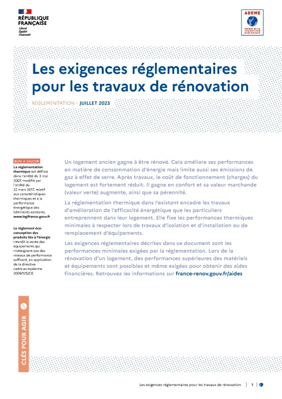 Les exigences réglementaires pour les travaux de rénovation de PROFEEL - Page 1