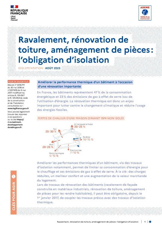 Ravalement, rénovation de toiture, aménagement de pièces : l'obligation d'isolation de PROFEEL - Page 1