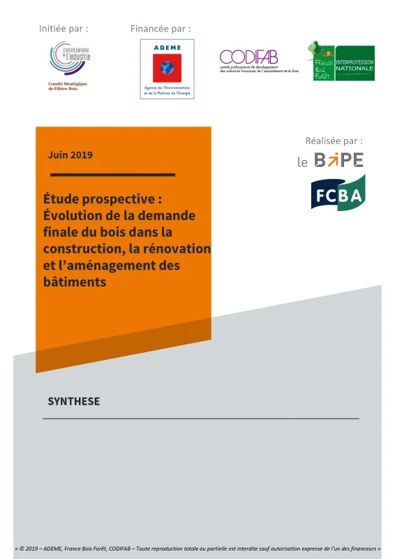 Étude prospective : Évolution de la demande finale du bois de PROFEEL - Page 1 Étude prospective : Évolution de la demande finale du bois de PROFEEL - Page 1