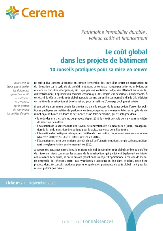 Le coût global dans les projets de bâtiment de PROFEEL - Page 1 Le coût global dans les projets de bâtiment de PROFEEL - Page 1