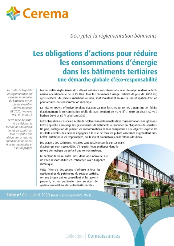 Les obligations d’actions pour réduire les consommations d’énergie dans les bâtiments tertiaires de PROFEEL - Page 1