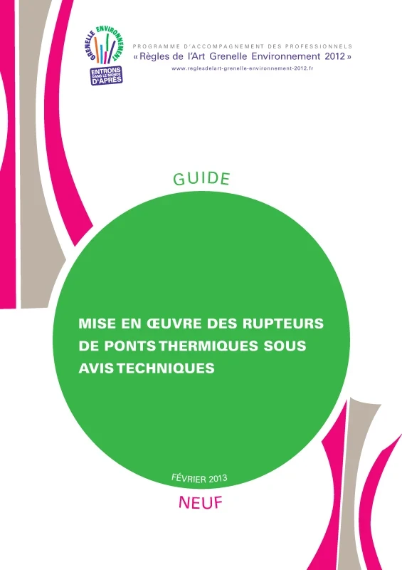 Mise en oeuvre des rupteurs de ponts thermiques sous Avis Techniques - Neuf de PROFEEL - Page 1 Mise en oeuvre des rupteurs de ponts thermiques sous Avis Techniques - Neuf de PROFEEL - Page 1
